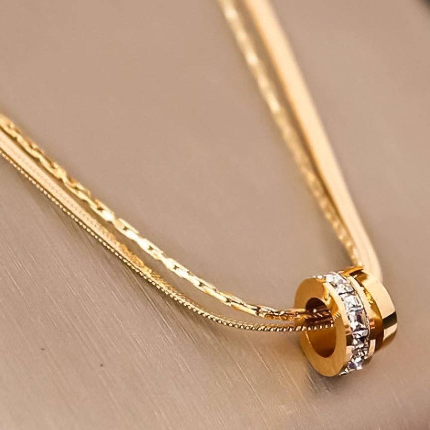 18K Gold Plated Waterproof Stainless Steel Chain Necklace - 6990: S0OX3T6990