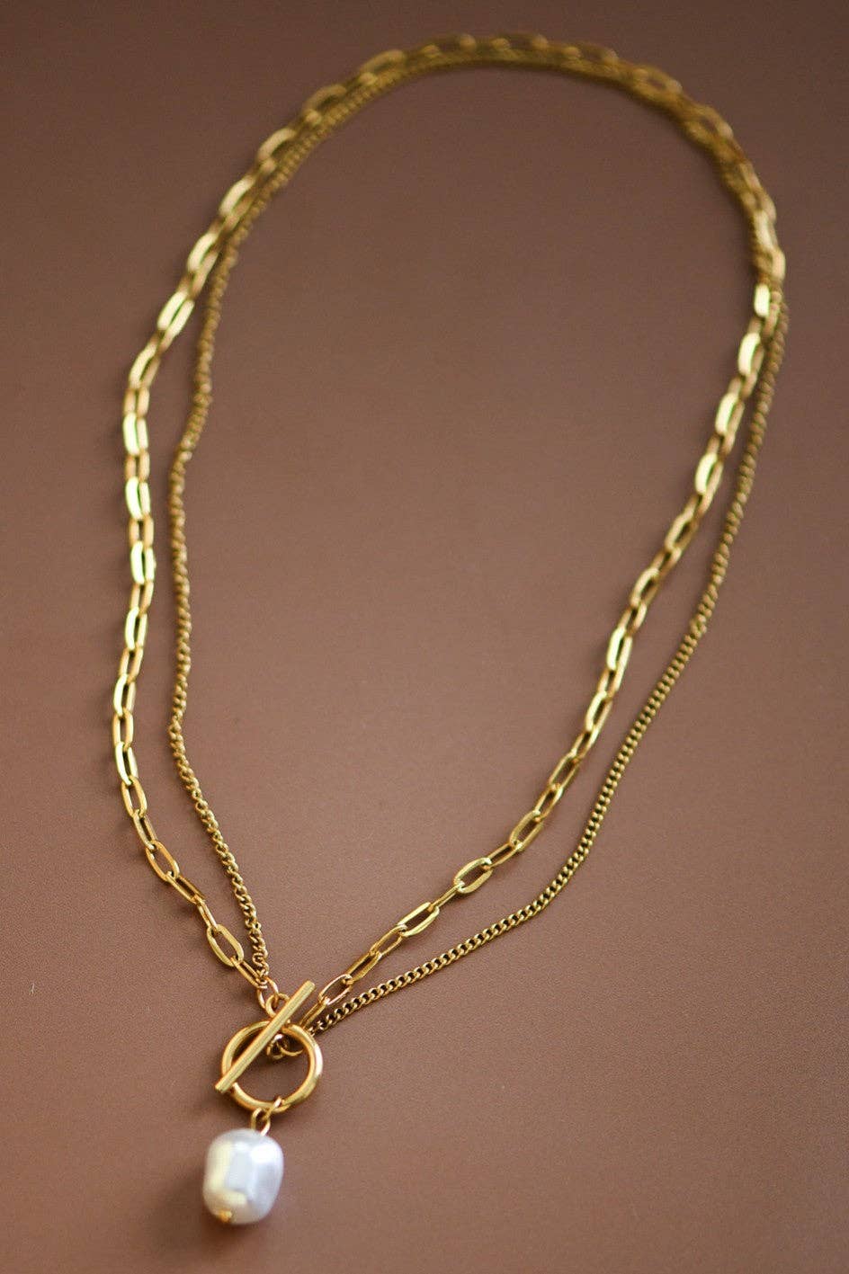18K Gold PVD Plated Waterproof Stainless Steel Chain Necklace - 6860: S0OX3T6860