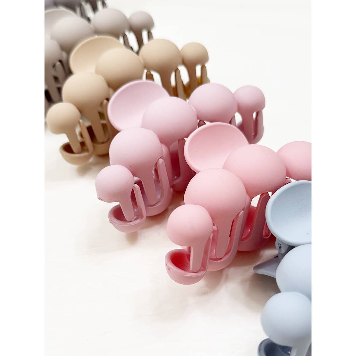 Powdery Soft Matt Bubble Pearl Hair Claw Clips: MIX COLOR / ONE(12)