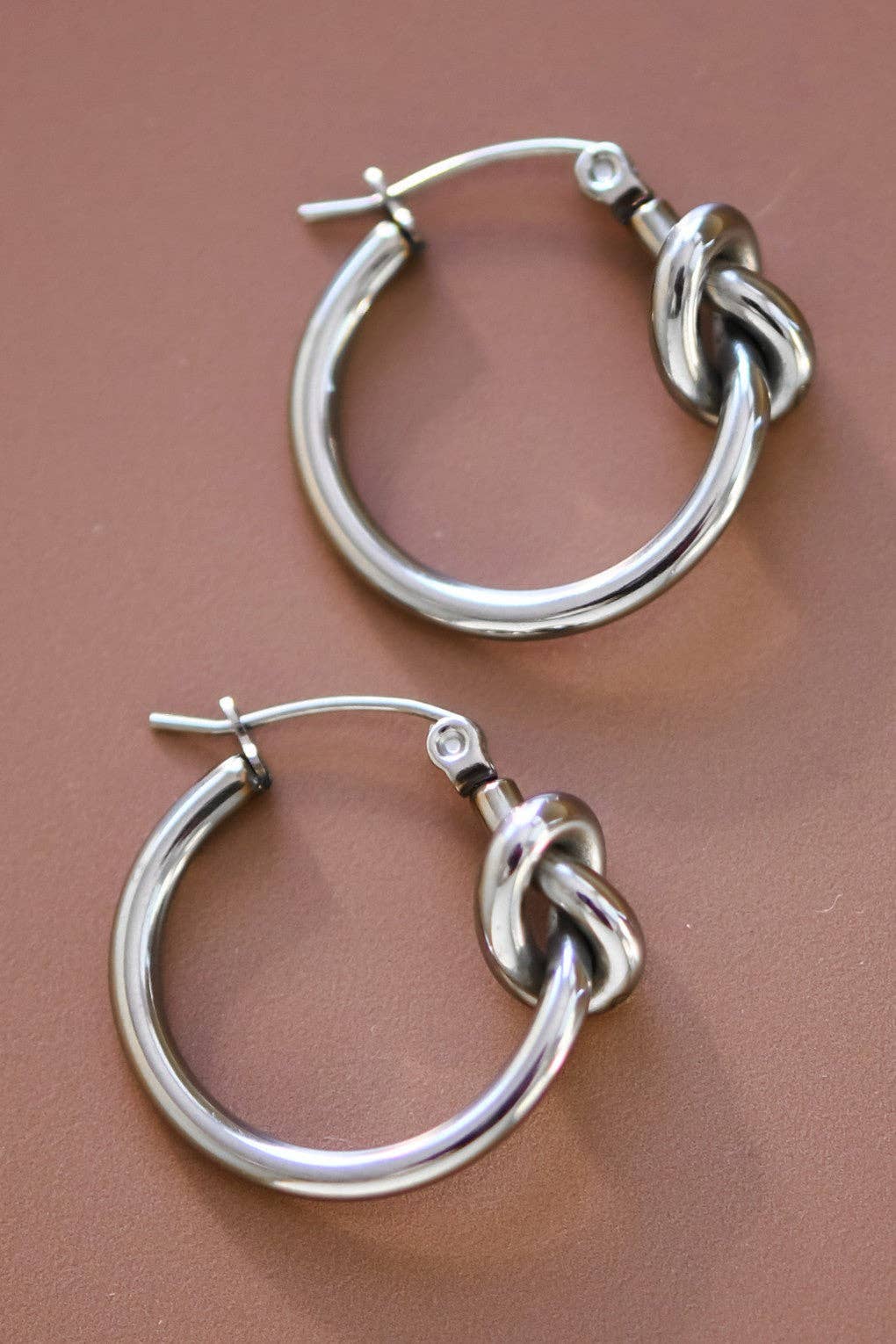Tarnish-Resistant Waterproof Stainless Steel Hoop Earrings - 7075: S0OX3T7075 Silver