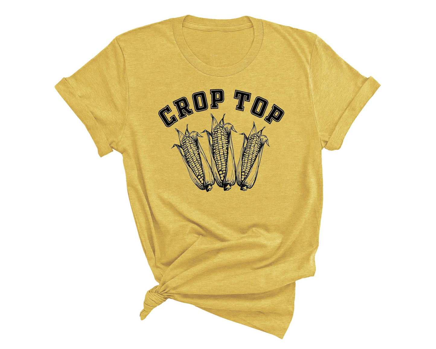 CROP TOP T-SHIRT: Heather Navy wht ink