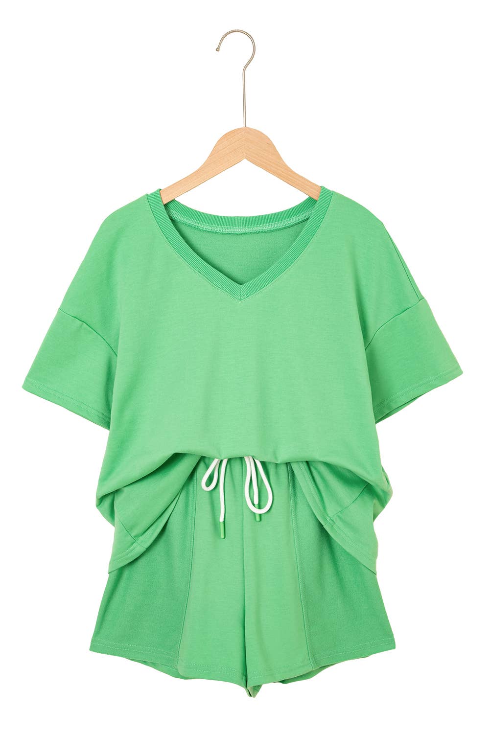 Comfy V Neck Tee & Pockets Shorts Set