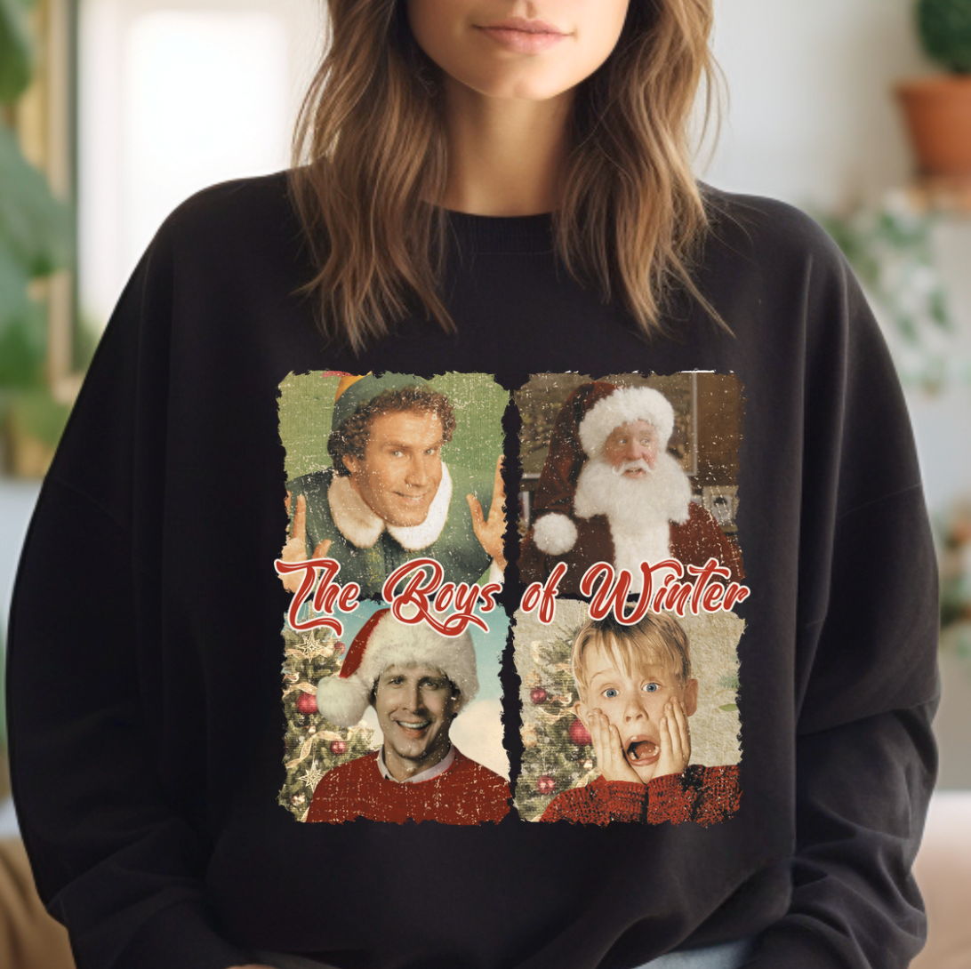 The Boys of Christmas Crewneck Sweatshirt: Red / Medium