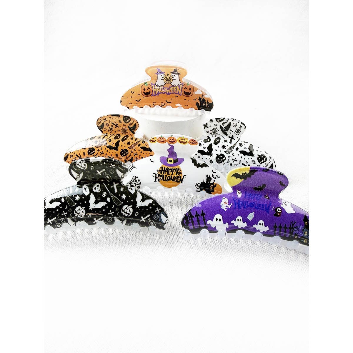 Halloween Oval Shape Hair Claw Clips: MIX COLOR / ONE(12)