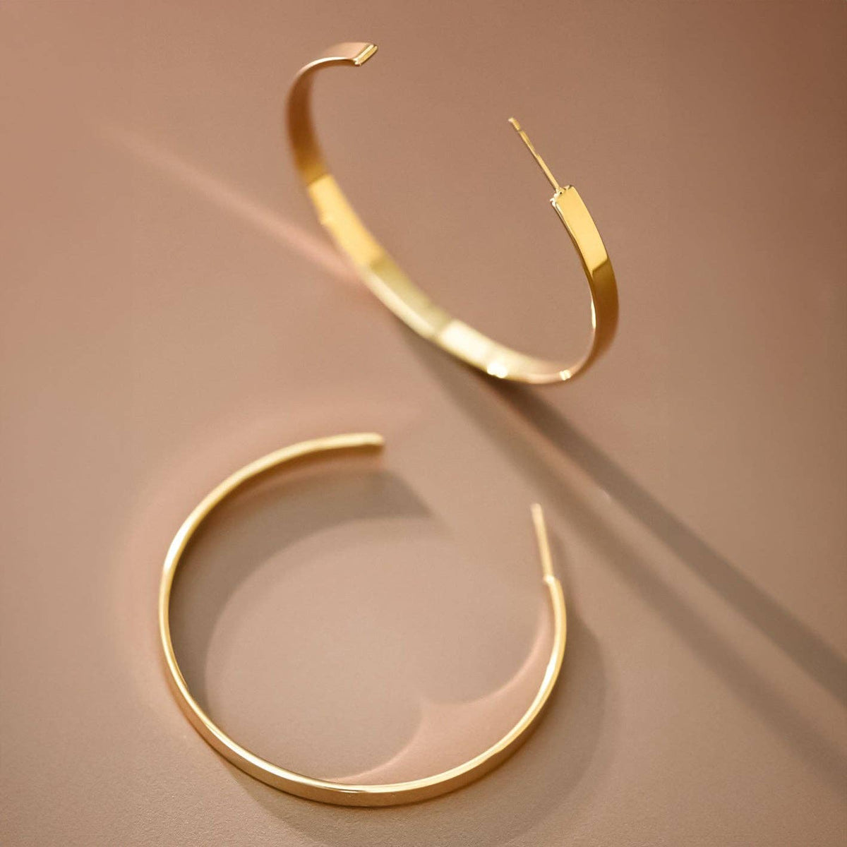 18K Gold PVD Plated Waterproof Stainless Steel Hoop Earrings - 7197: S0OX3T7197