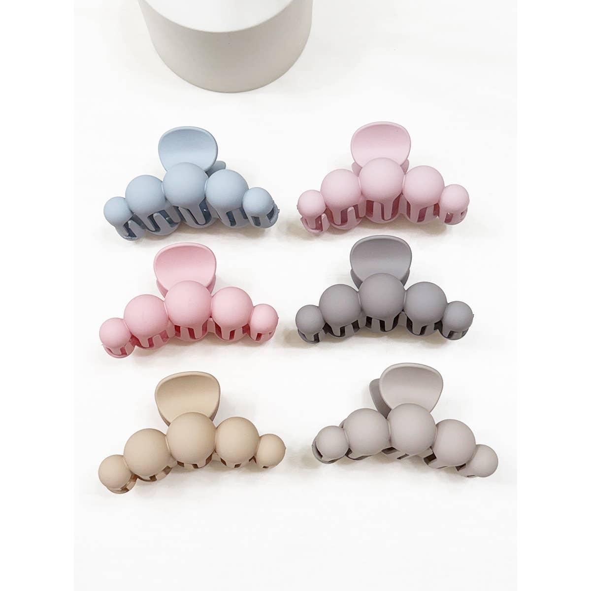 Powdery Soft Matt Bubble Pearl Hair Claw Clips: MIX COLOR / ONE(12)