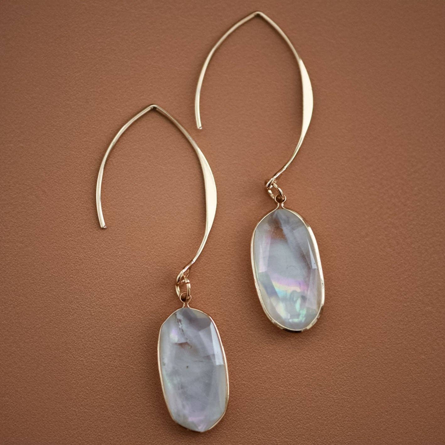 White Pearl Wire Threader Drop Earrings - 6179: S0OX3T6179 Pearl Shell