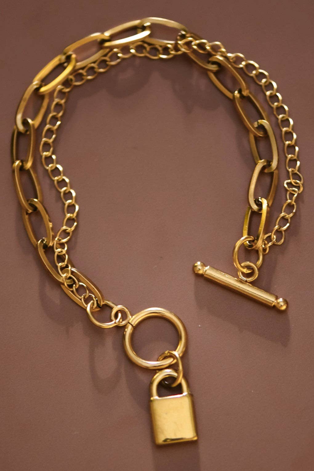 18K Gold Plated Waterproof Stainless Steel Chain Bracelet - 7560: S0OX3T7560