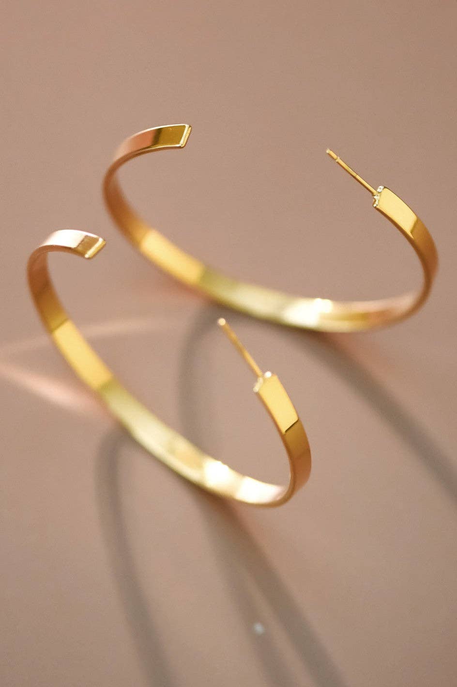 18K Gold PVD Plated Waterproof Stainless Steel Hoop Earrings - 7197: S0OX3T7197