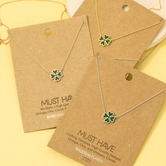 Green Clover Charm Necklace