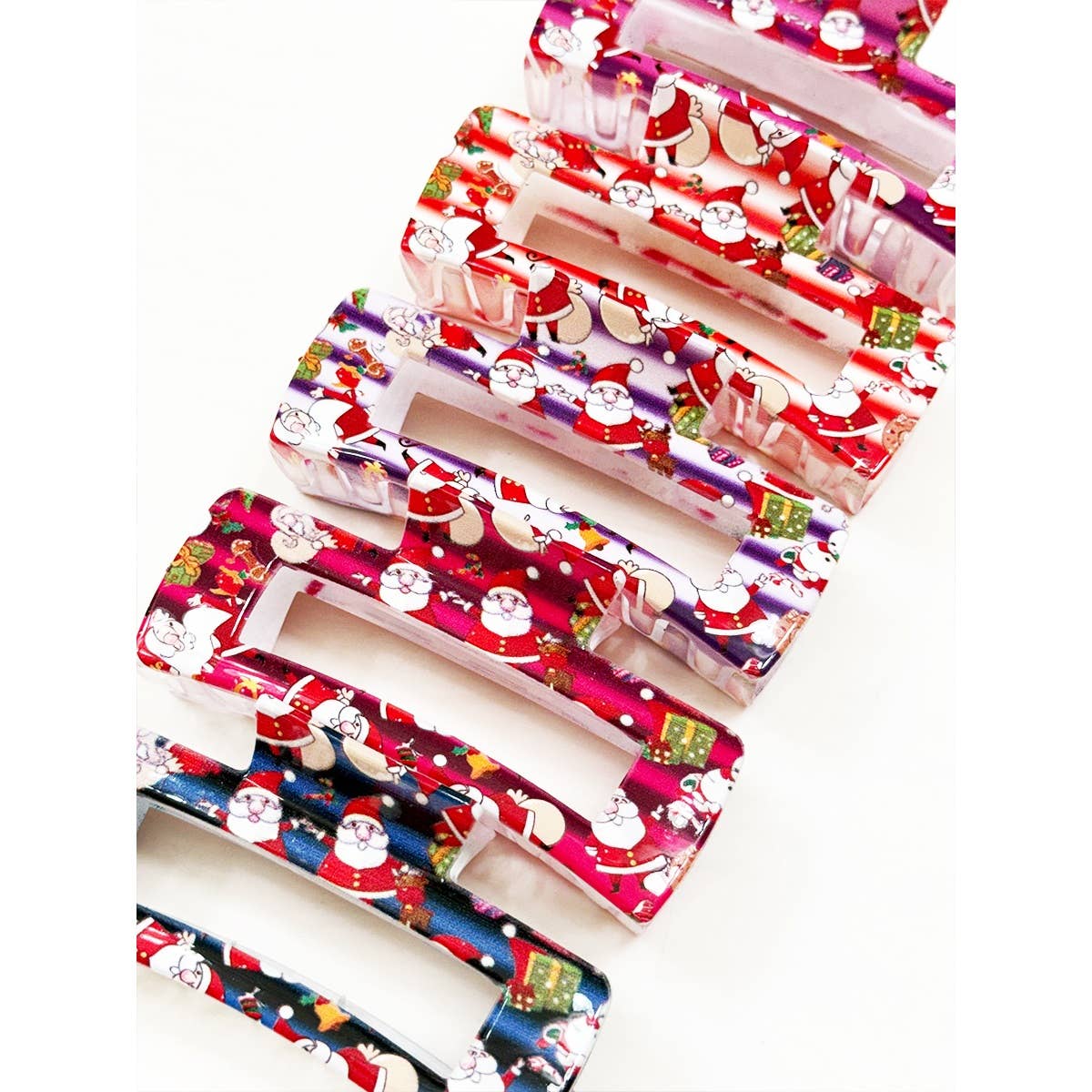 Christmas Design Cut out Rectangle Hair Claw: MIX COLOR / ONE(12)