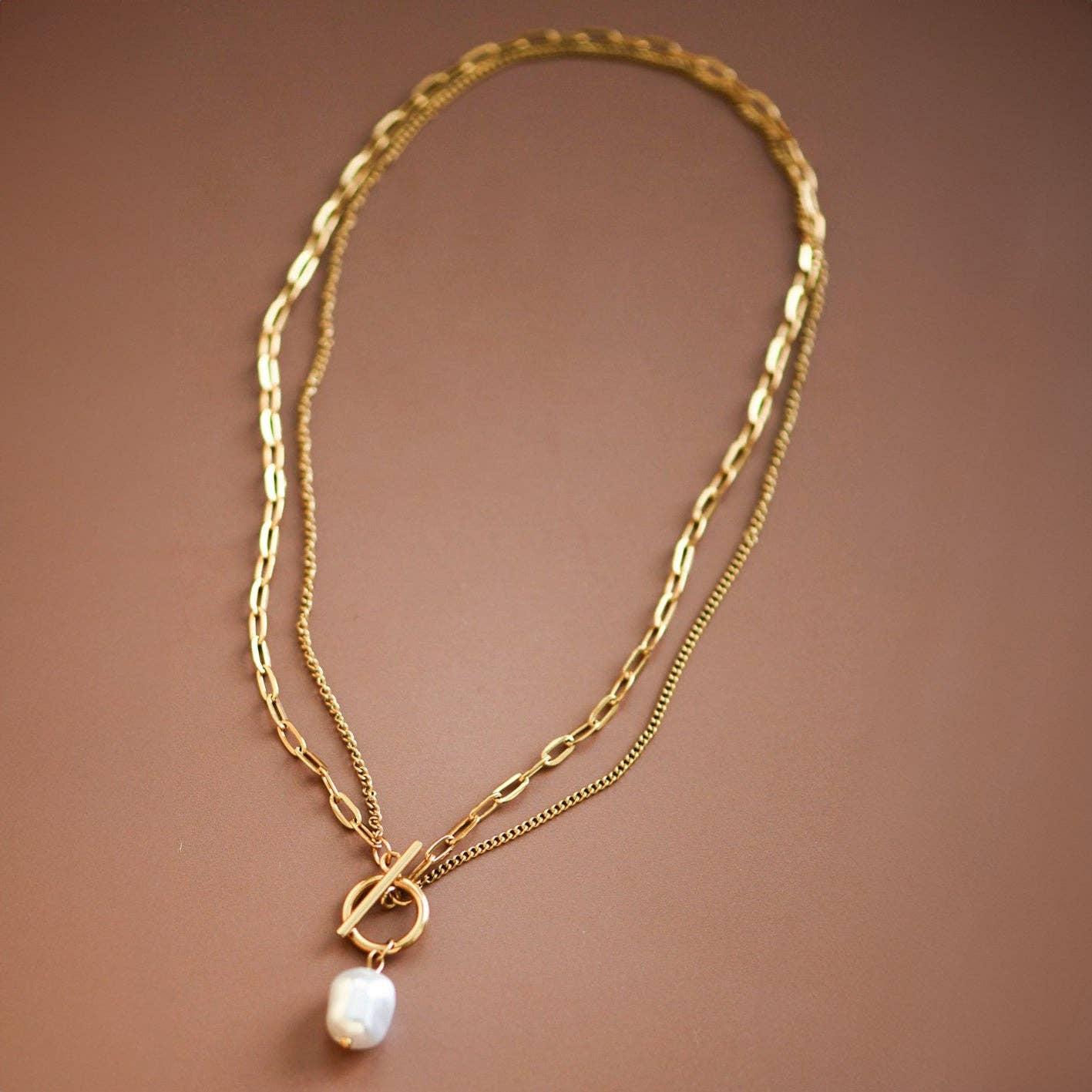 18K Gold PVD Plated Waterproof Stainless Steel Chain Necklace - 6860: S0OX3T6860