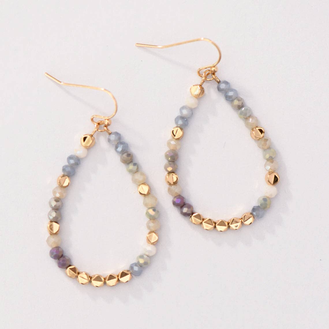 Soft Pastel Glass Crystal Beaded Teardrop Earrings – 8105: S0OX3T8105