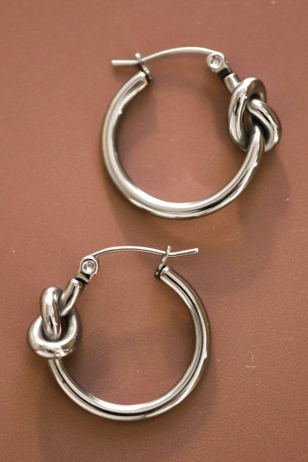 Tarnish-Resistant Waterproof Stainless Steel Hoop Earrings - 7075: S0OX3T7075 Silver