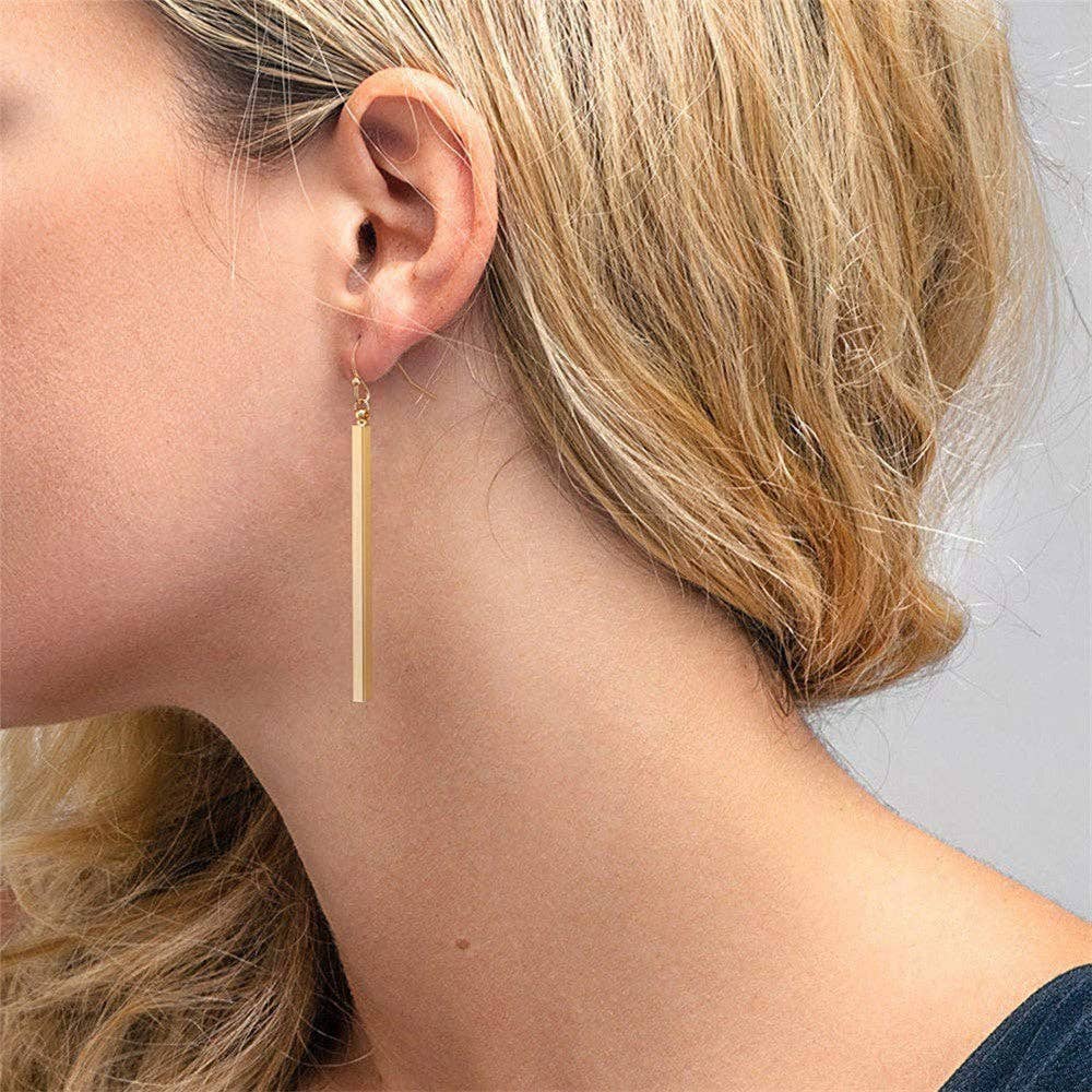 18K Gold Plated Waterproof Stainless Steel Drop Earrings - 6976: S0OX3T6976 Gold