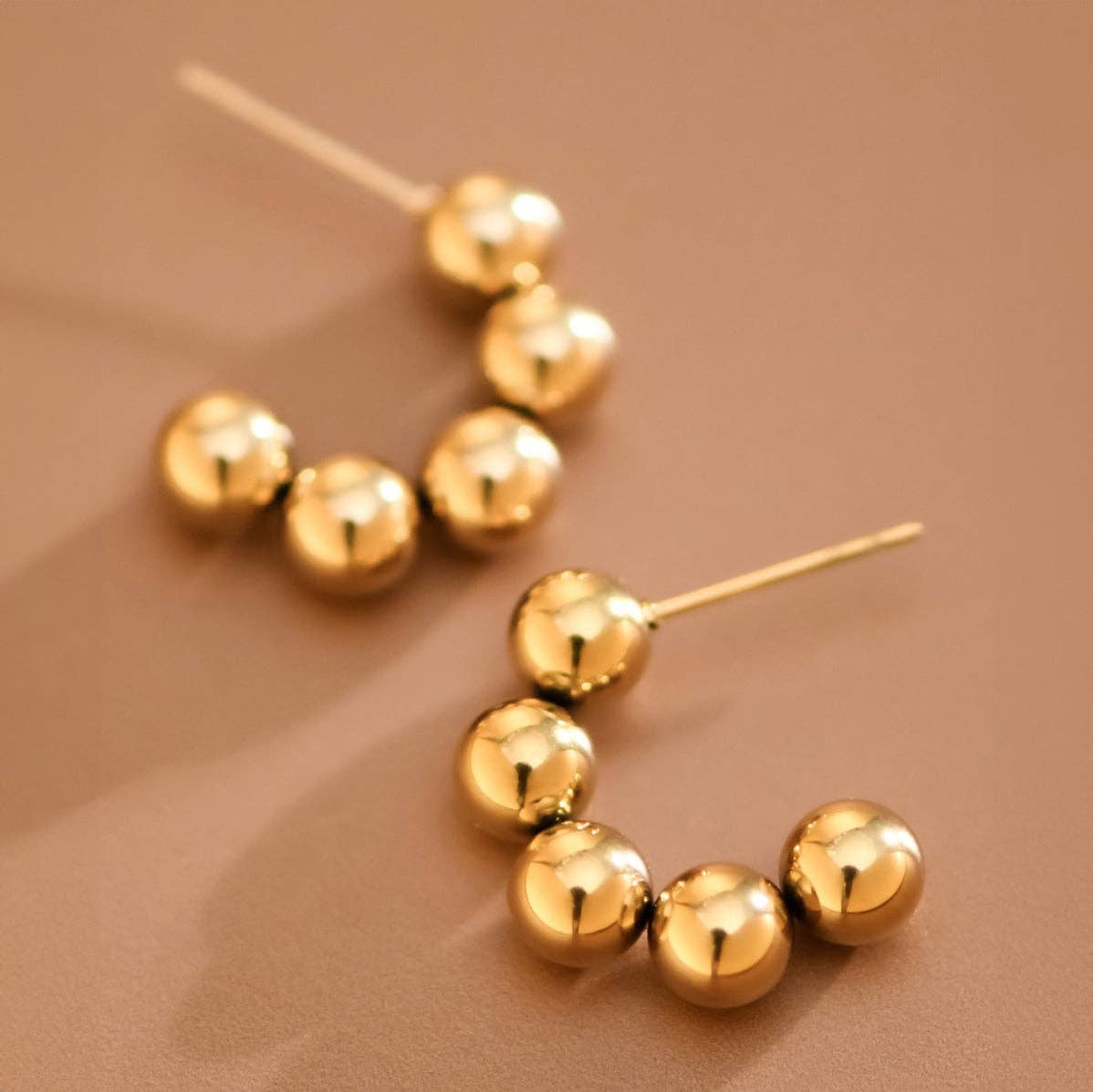 18K Gold Plated Waterproof Stainless Steel Hoop Earrings - 7905: S0OX3T7905