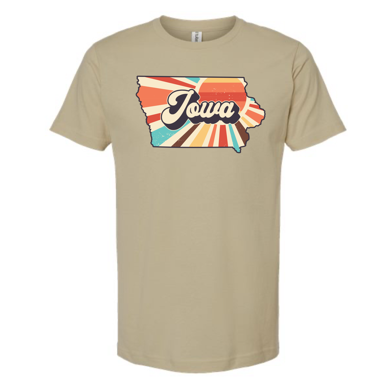 IOWA SUNSET T-SHIRT /  Multi Color Print: Heather Red