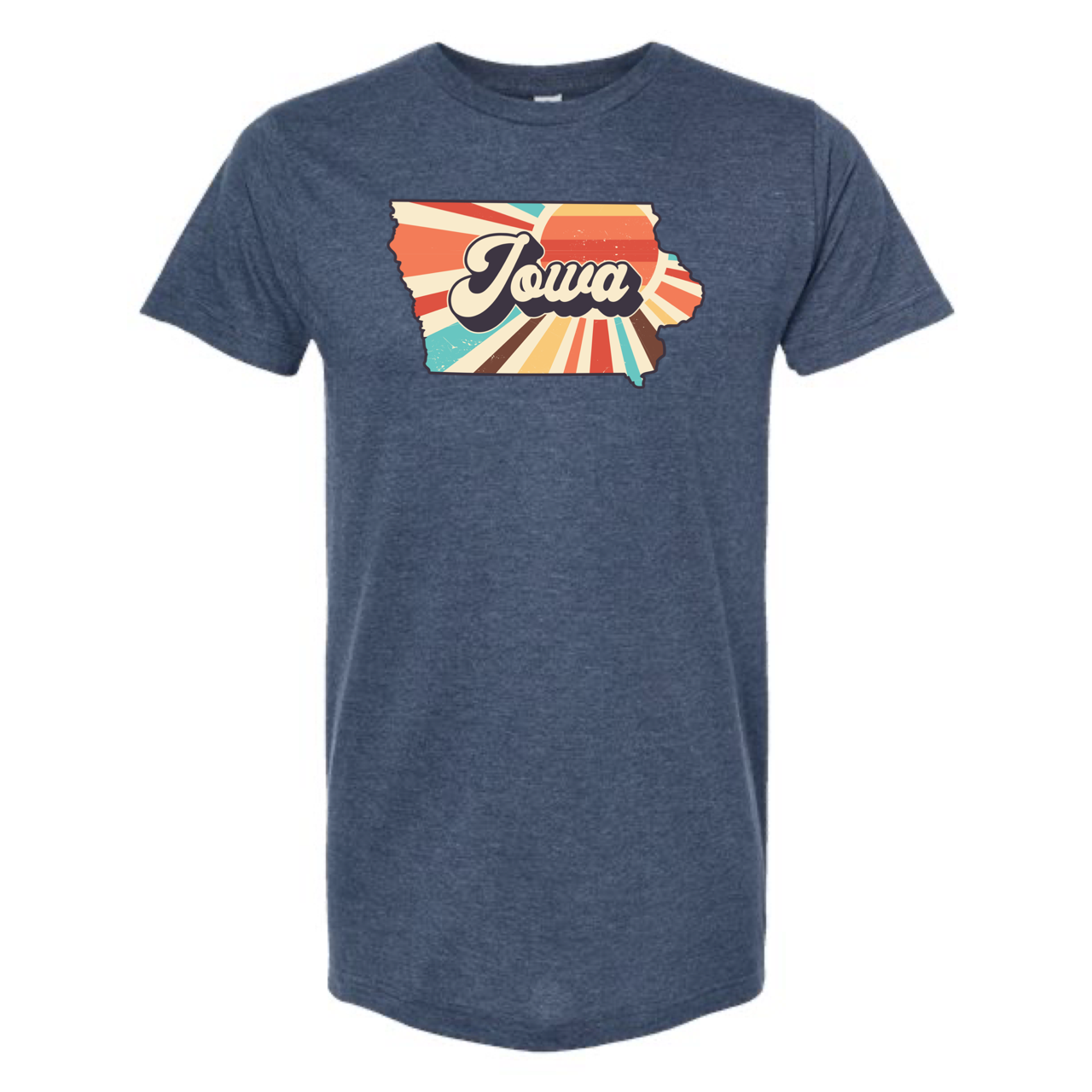 IOWA SUNSET T-SHIRT /  Multi Color Print: Heather Red