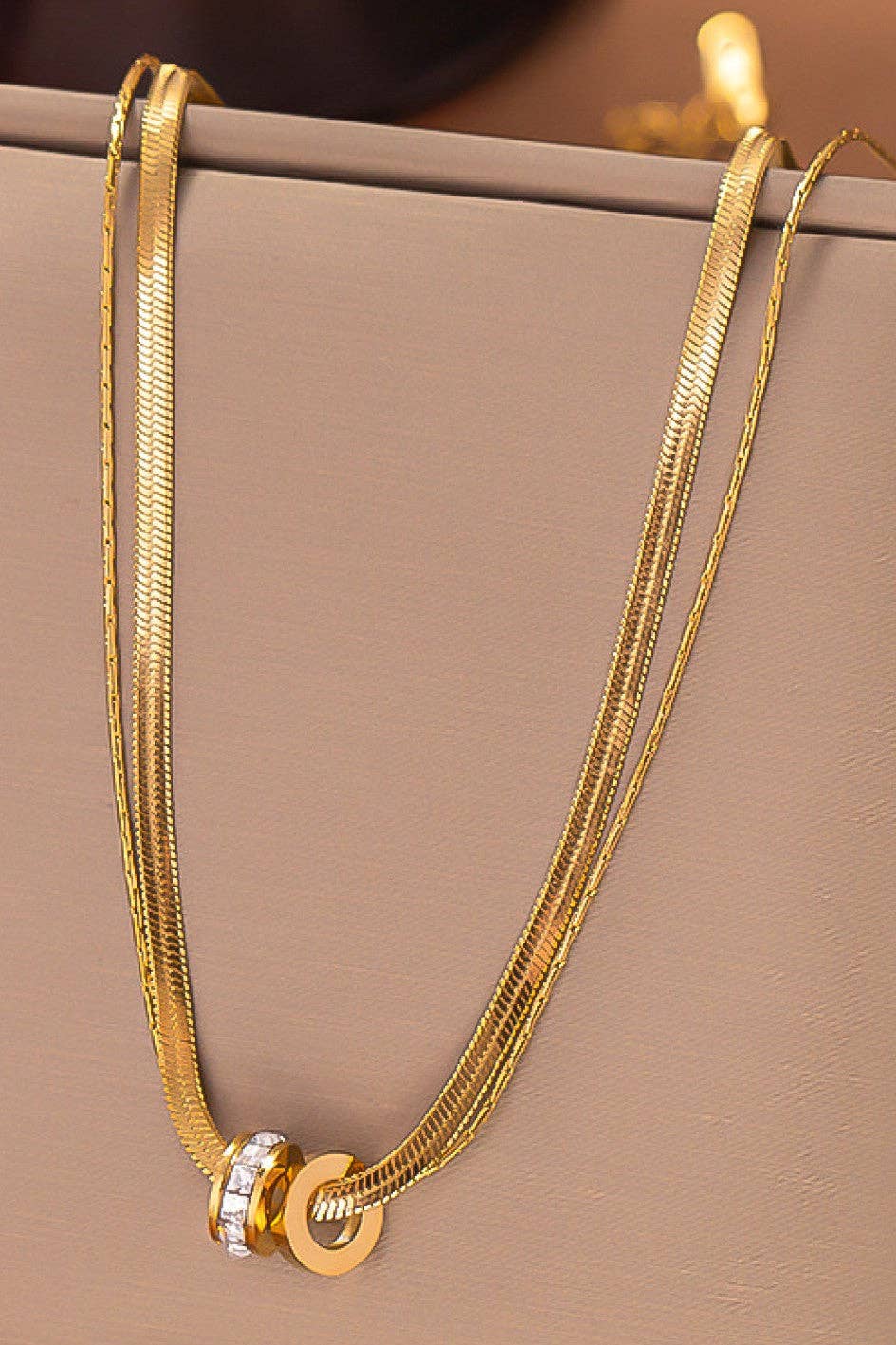 18K Gold Plated Waterproof Stainless Steel Chain Necklace - 6990: S0OX3T6990