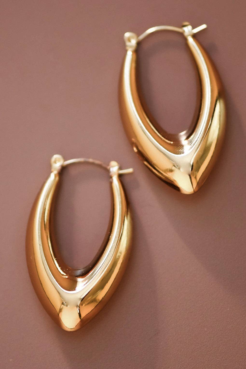 18K Gold PVD Plated Waterproof Stainless Steel Hoop Earrings - 7636: S0OX3T7636