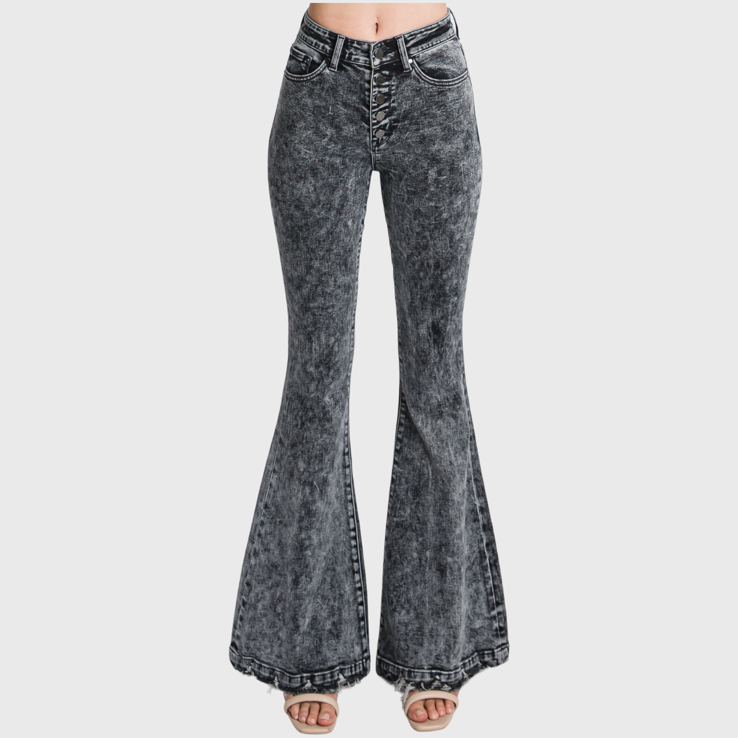 BUTTON UP SUPER HIGH RISE STRETCH EXTREME FLARE