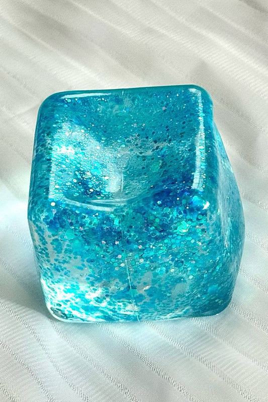 Glitter Blue cube Squishy