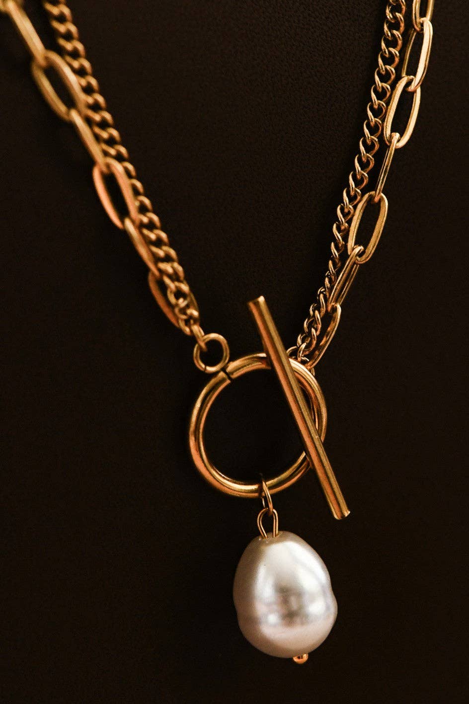 18K Gold PVD Plated Waterproof Stainless Steel Chain Necklace - 6860: S0OX3T6860