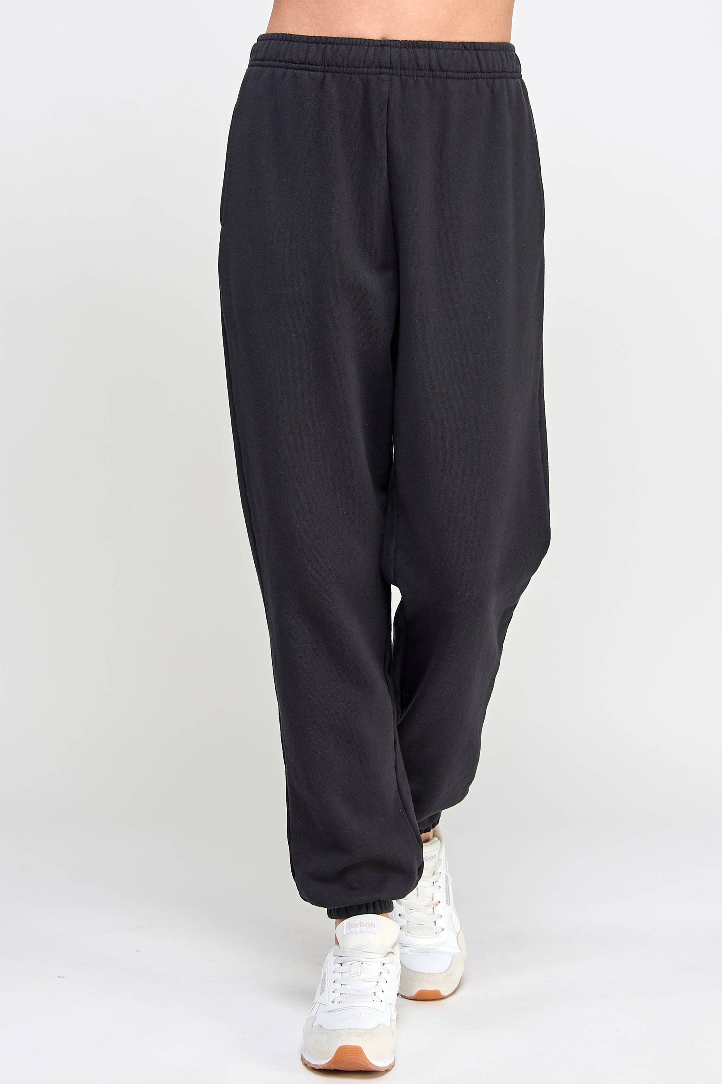 P9002P EVERYDAY HIGH RISE FRENCH TERRY JOGGERS: Black / LARGE