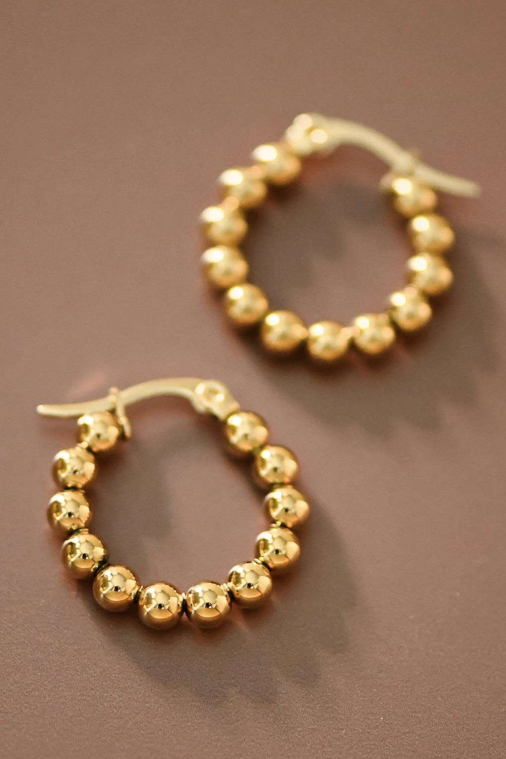 18K Gold Plated Waterproof Stainless Steel Hoop Earrings - 7538: S0OX3T7538