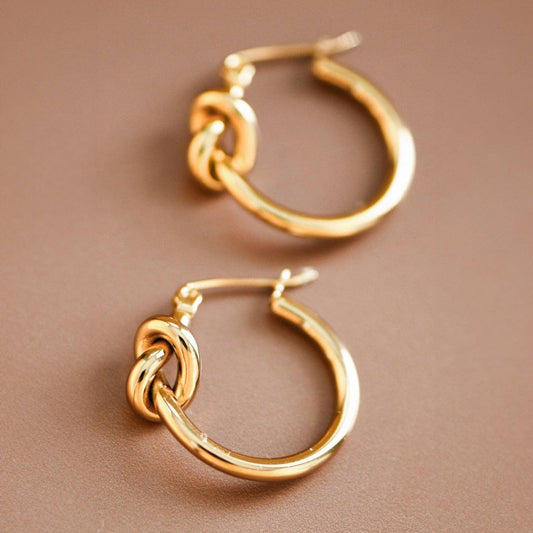 18K Gold Plated Waterproof Stainless Steel Hoop Earrings - 7076: S0OX3T7076 Gold