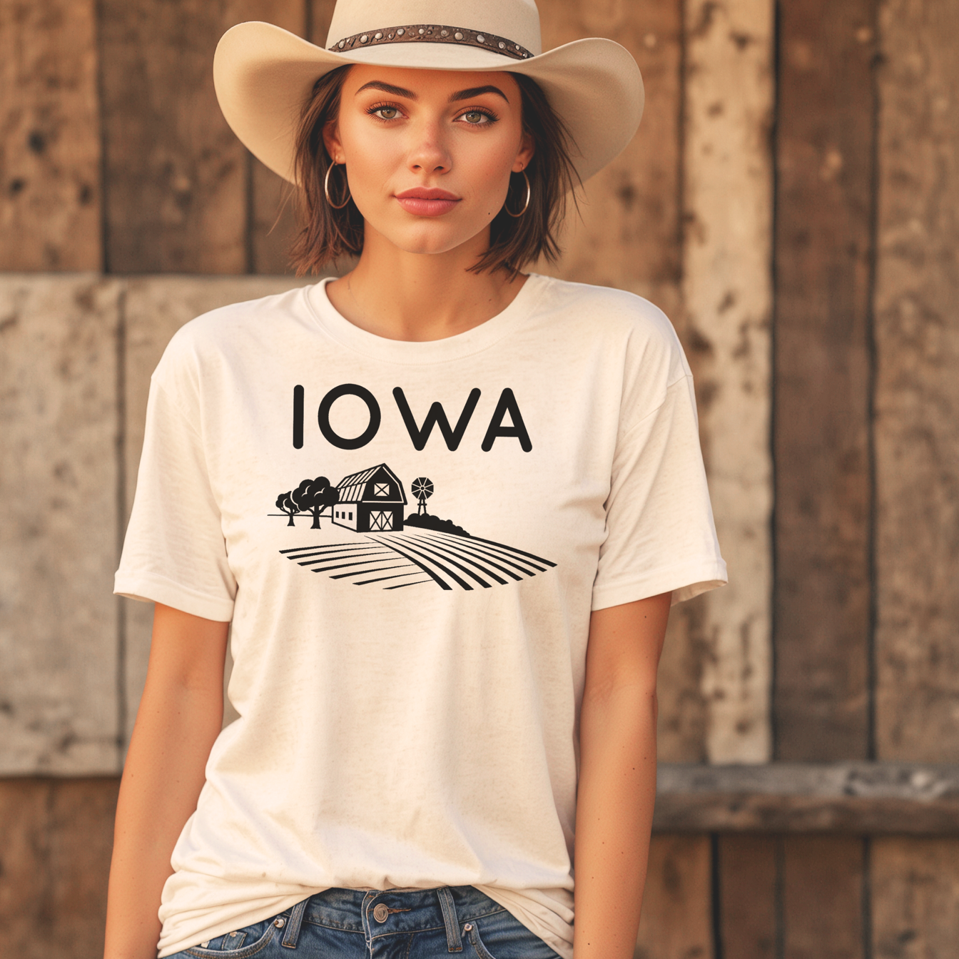 IOWA FARMLAND T-SHIRT MAUVE