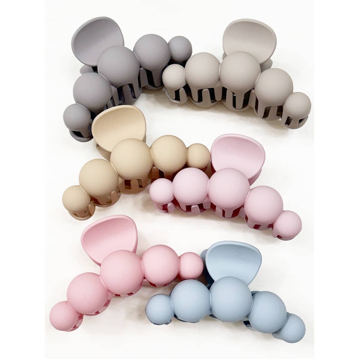 Powdery Soft Matt Bubble Pearl Hair Claw Clips: MIX COLOR / ONE(12)