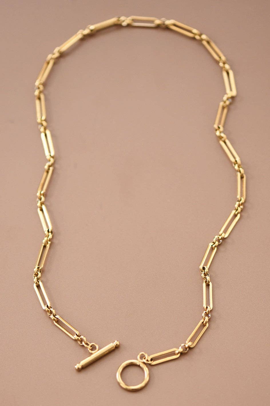 18K Gold PVD Plated Waterproof Stainless Steel Chain Necklace - 7477: S0OX3T7477