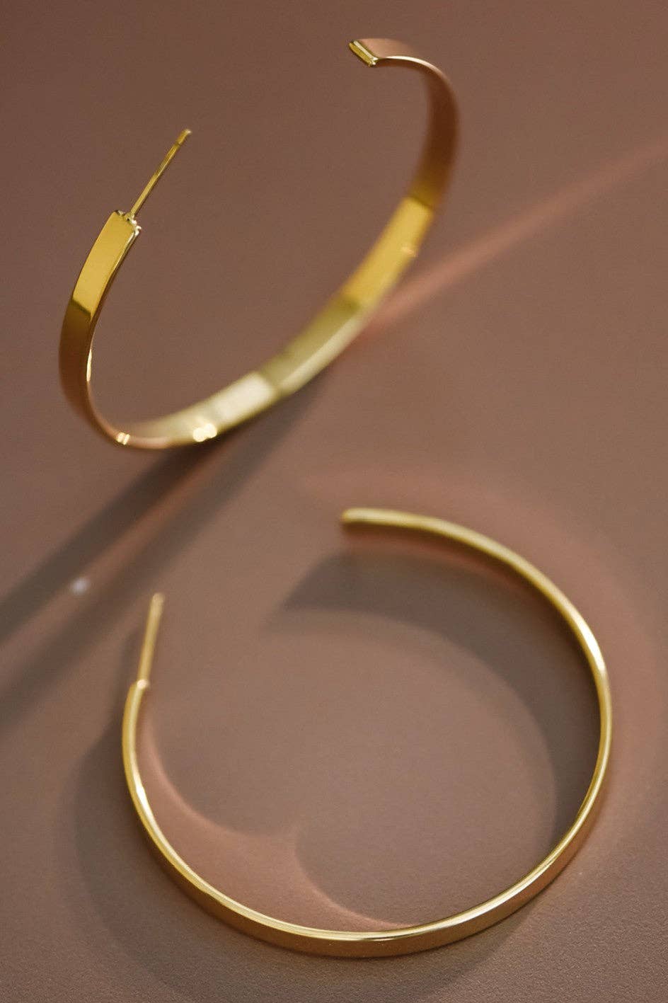 18K Gold PVD Plated Waterproof Stainless Steel Hoop Earrings - 7197: S0OX3T7197