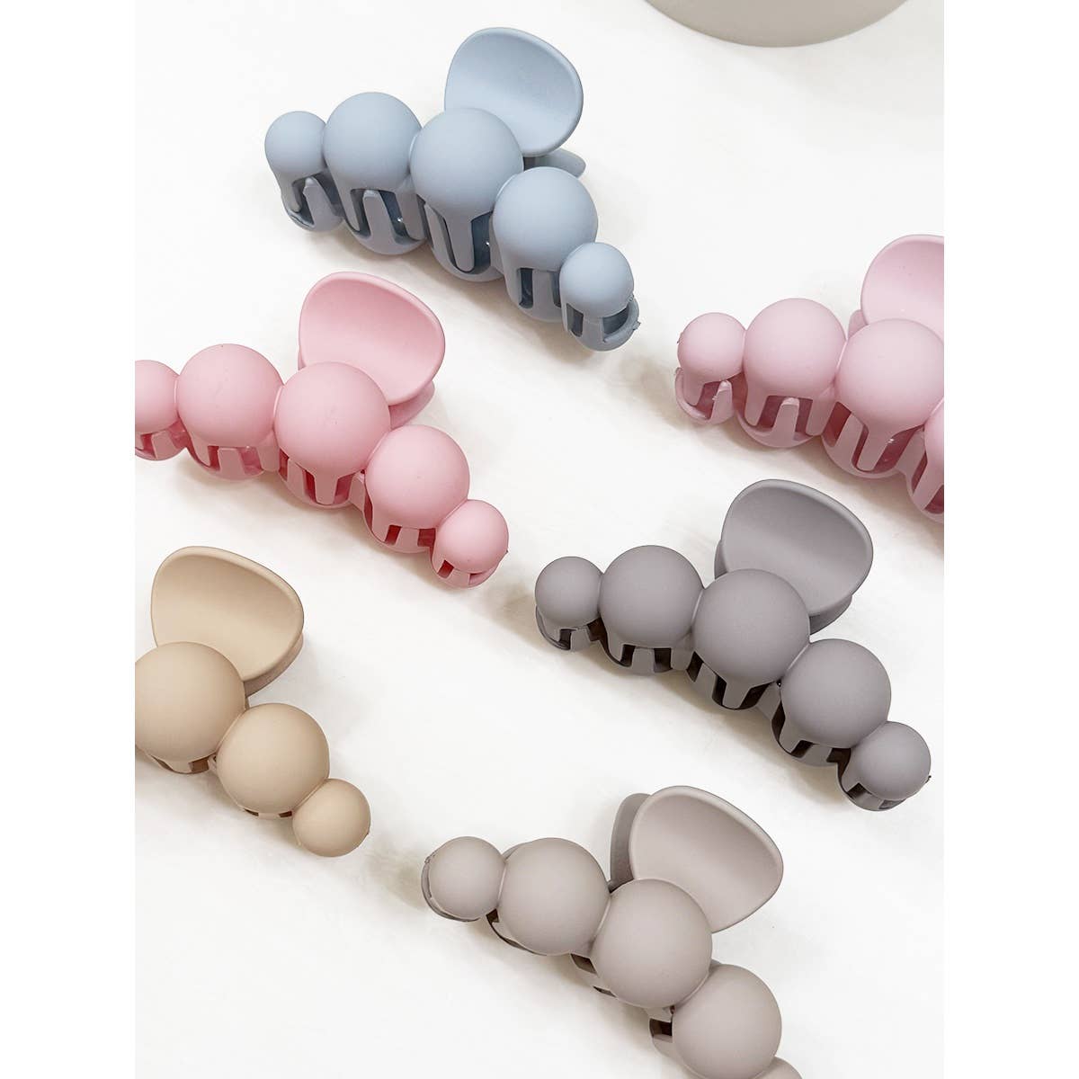 Powdery Soft Matt Bubble Pearl Hair Claw Clips: MIX COLOR / ONE(12)