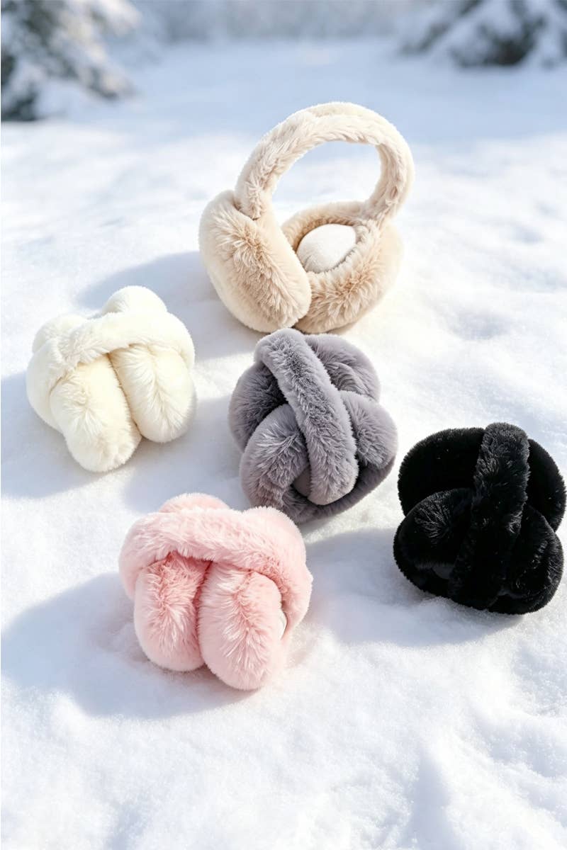 Soft Fluffy Plush Earmuffs: 1(ONE SIZE)
