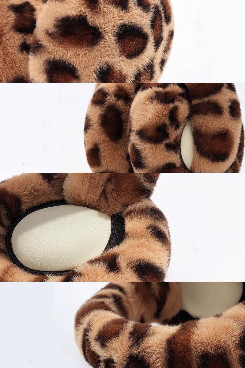 Leopard Faux Fur Earmuffs: NEUTRAL or BROWN