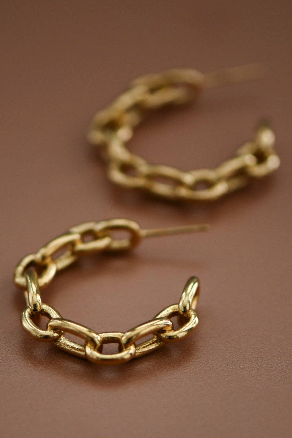 18K Gold Plated Waterproof Stainless Steel Hoop Earrings - 7374: S0OX3T7374