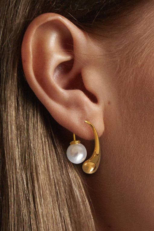 18K Gold Plated Waterproof Stainless Steel Hoop Earrings - 7167: S0OX3T7167 Gold