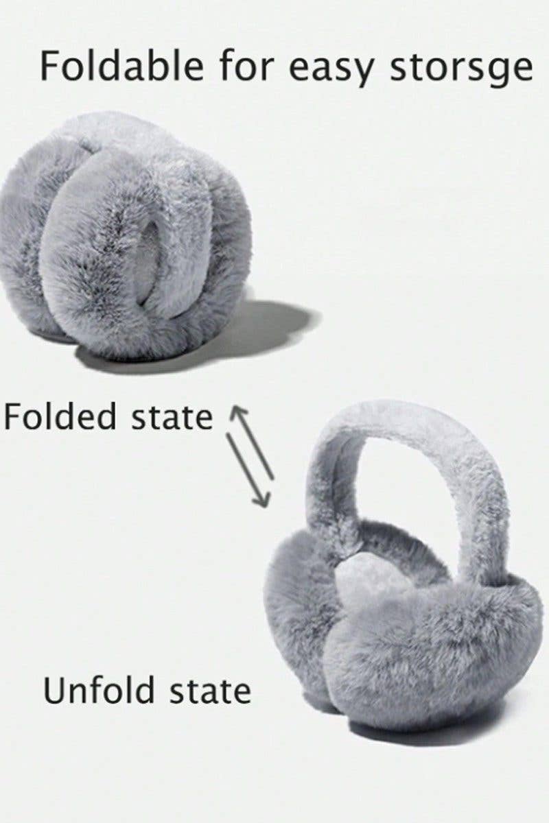 Soft Fluffy Plush Earmuffs: 1(ONE SIZE)
